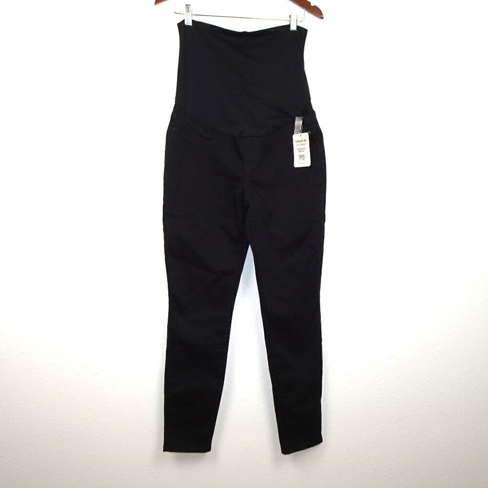 Signature Levi Strauss Maternity Skinny Jeans Size L Black Stretch